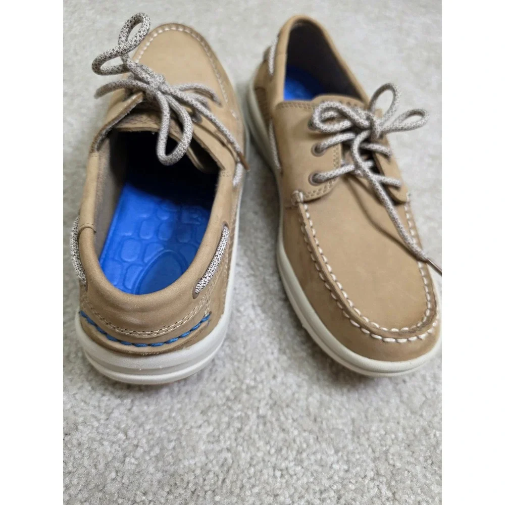 Sperry Top-Sider Mens 7 Seas 3-Eye Tan Leather Boat Shoes Size 9.5 M NWOT